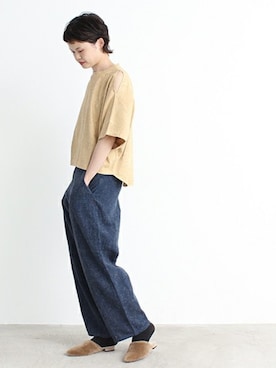 「note et silence （ノートエシロンス）のアイテム（パンツ）」を使った、note et silence.さん（レディース・164cm）の秋コーディネート