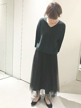 「Vネック」｜note et silence.さん（レディース・160cm）の秋コーディネート