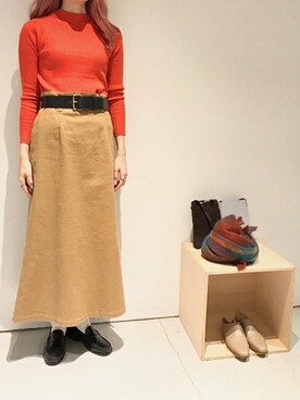 「note et silence （ノートエシロンス）のアイテム（スカート）」を使った、note et silence.さん（レディース・160cm）の秋コーディネート