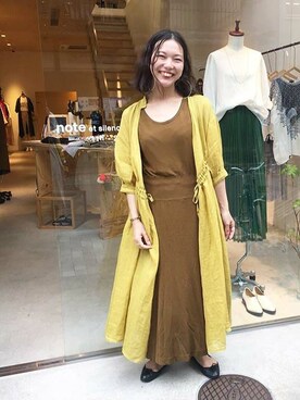 「note et silence （ノートエシロンス）のアイテム（ワンピース/ドレス）」を使った、note et silence.さん（レディース・160cm）の春コーディネート