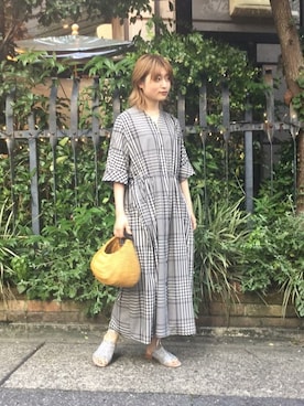 「note et silence （ノートエシロンス）のアイテム（ワンピース/ドレス）」を使った、note et silence.さん（レディース・162cm）の夏コーディネート