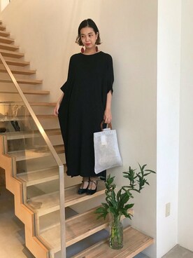 「note et silence （ノートエシロンス）のアイテム（ワンピース/ドレス）」を使った、note et silence.さん（レディース・160cm）の夏コーディネート
