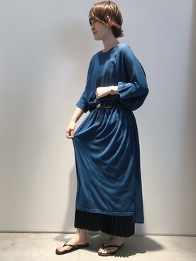 「note et silence （ノートエシロンス）のアイテム（ワンピース/ドレス）」を使った、note et silence.さん（レディース・160cm）の夏コーディネート