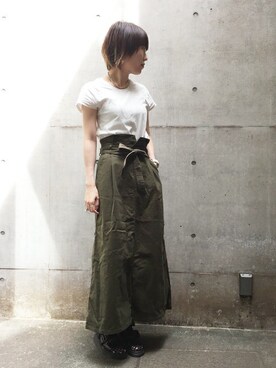 「note et silence （ノートエシロンス）のアイテム（スカート）」を使った、note et silence.さん（レディース・169cm）の夏コーディネート