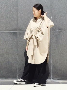 「caph（カーフ）のアイテム（ブルゾン）」を使った、note et silence.さん（レディース・162cm）の夏コーディネート