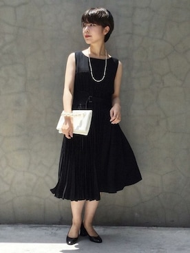 「アイテム（ドレス、ブラック系）」を使った、note et silence.さん（レディース・155cm）の夏コーディネート