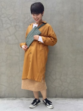 「アースカラー」｜「アイテム（ワンピース/ドレス）」を使った、note et silence.さん（レディース・155cm）の秋コーディネート