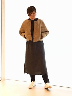 「note et silence （ノートエシロンス）のアイテム（ワンピース/ドレス）」を使った、note et silence.さん（レディース・165cm）の秋コーディネート