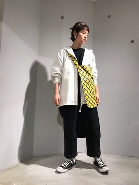 「アイテム（パーカー、ホワイト系）」を使った、note et silence.さん（レディース・162cm）の冬コーディネート