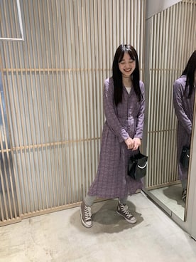 「アイテム（ワンピース/ドレス、パープル系）」を使った、note et silence.さん（レディース・165cm）の冬コーディネート