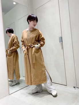 「nitca（ニトカ）のアイテム（その他アウター）」を使った、note et silence.さん（レディース・155cm）の冬コーディネート