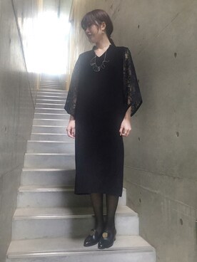 「アイテム（ドレス、ブラック系）」を使った、note et silence.さん（レディース・160cm）の春コーディネート