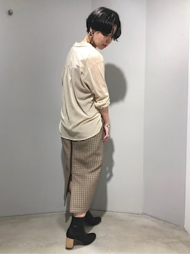 「note et silence （ノートエシロンス）のアイテム（スカート）」を使った、note et silence.さん（レディース・160cm）の秋コーディネート