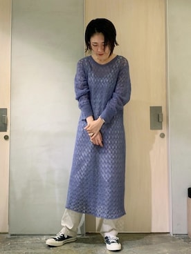 「アイテム（ワンピース/ドレス、パープル系）」を使った、note et silence.さん（レディース・169cm）の秋コーディネート