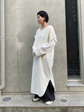 「nitca（ニトカ）のアイテム（ワンピース/ドレス）」を使った、note et silence.さん（レディース・159cm）の秋コーディネート