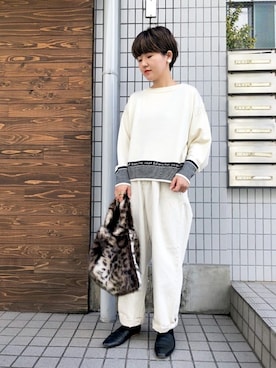 「caph（カーフ）のアイテム（パンツ）」を使った、note et silence.さん（レディース・160cm）の秋コーディネート