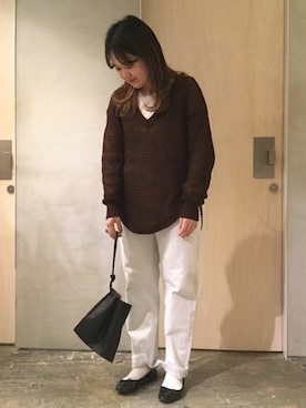 「note et silence （ノートエシロンス）のアイテム（パンツ）」を使った、note et silence.さん（レディース・148cm）の冬コーディネート