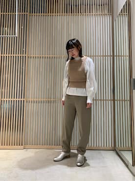 「nitca（ニトカ）のアイテム（パンツ）」を使った、note et silence.さん（レディース・157cm）の冬コーディネート