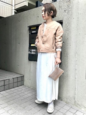 「ロング丈」｜「アイテム（ブルゾン）」を使った、note et silence.さん（レディース・150cm）の冬コーディネート
