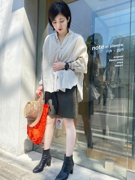 「note et silence （ノートエシロンス）のアイテム（パンツ）」を使った、note et silence.さん（レディース・160cm）の春コーディネート
