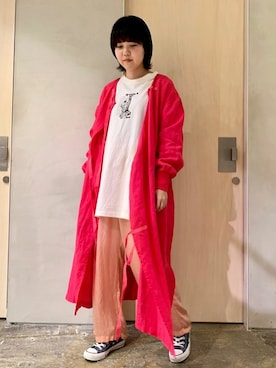 「アイテム（ワンピース、ピンク系）」を使った、note et silence.さん（レディース・160cm）の春コーディネート