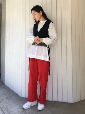 「note et silence （ノートエシロンス）のアイテム（トップス）」を使った、note et silence.さん（レディース・160cm）の春コーディネート