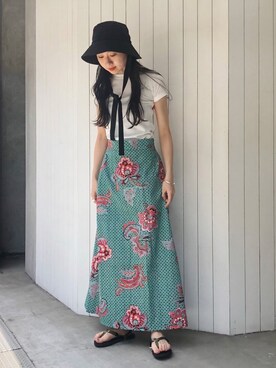 「note et silence （ノートエシロンス）のアイテム（帽子）」を使った、note et silence.さん（レディース・160cm）の夏コーディネート