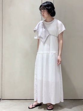 「note et silence （ノートエシロンス）のアイテム（ワンピース/ドレス）」を使った、note et silence.さん（レディース・160cm）の夏コーディネート