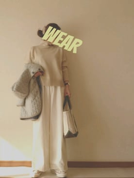 「無地党」｜「アイテム（その他アウター）」を使った、a.y.aさん（レディース・162cm）の冬コーディネート