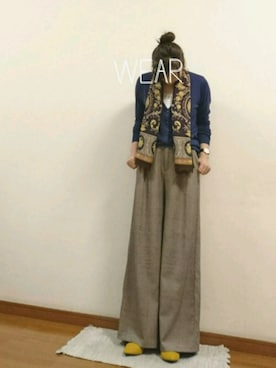 「無地党」｜「アイテム（福袋/福箱）」を使った、a.y.aさん（レディース・162cm）の秋コーディネート