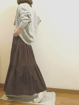 「無地党」｜「アイテム（アクセサリー）」を使った、a.y.aさん（レディース・162cm）の秋コーディネート