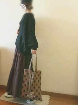 「無地党」｜「アイテム（ワンピース/ドレス）」を使った、a.y.aさん（レディース・162cm）の秋コーディネート