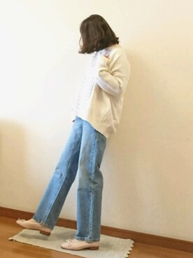 「ハイウエストストレートジーンズ」｜「アイテム（その他）」を使った、a.y.aさん（レディース・162cm）の春コーディネート