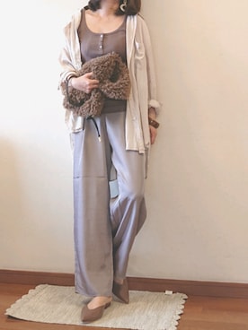 「レーヨンシャツ」｜「アイテム（その他シューズ）」を使った、a.y.aさん（レディース・162cm）の秋コーディネート