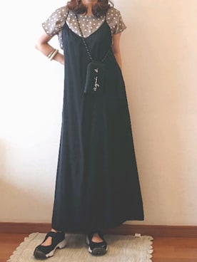 「アイテム（バングル/リストバンド、ベージュ系）」を使った、a.y.aさん（レディース・162cm）の夏コーディネート