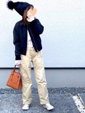 「MASTER&Co（マスターアンドコー）のアイテム（パンツ）」を使った、haruさん（レディース・159cm）の冬コーディネート