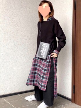 「LUCA/LADY LUCK LUCA（ルカ/レディラックルカ）のアイテム（デニムパンツ）」を使った、haruさん（レディース・159cm）の冬コーディネート