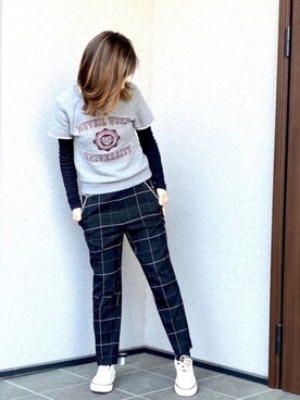 「MUVEIL WORK（ミュベールワーク）のアイテム」を使った、haruさん（レディース・159cm）の春コーディネート