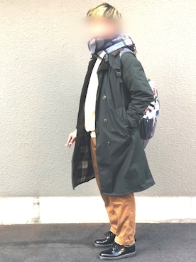 「アイテム（チノパンツ、オレンジ系）」を使った、ゆうさん（メンズ・172cm）の冬コーディネート