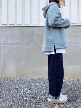 パーカーを使った コクーンシルエットジーンズ の人気ファッションコーディネート Wear