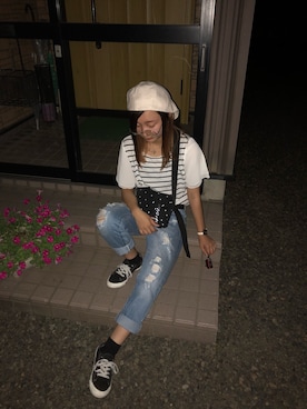 「アイテム（スニーカー）」を使った、ひかるさん（レディース・155cm）の秋コーディネート