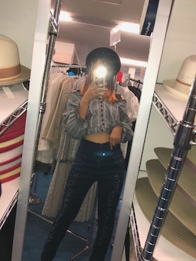 「アイテム（タンクトップ）」を使った、ひかるさん（レディース・155cm）の秋コーディネート