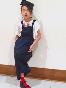 「300coins」｜あやねこさん（キッズ・133cm）の春コーディネート