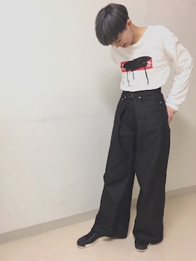 ※6/24掲載削除　RIGID DENIM WIDE PANTS Rigid denim wide pants