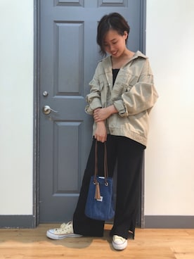 「Right-on（ライトオン）のアイテム（デニムジャケット）」を使った、YURI.さん（レディース・156cm）の秋コーディネート
