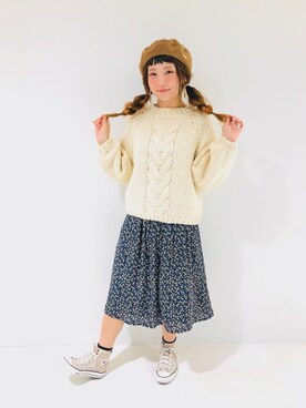 「ボリュームニット」｜「アイテム（ワンピース）」を使った、asukaさん（レディース・157cm）の秋コーディネート