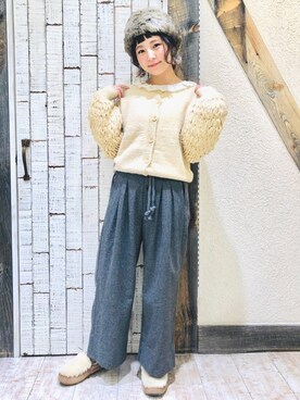 「クリスプ」｜「アイテム（スリッポン）」を使った、asukaさん（レディース・157cm）の冬コーディネート