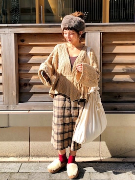 「カシュクール」｜「アイテム（スリッポン）」を使った、asukaさん（レディース・157cm）の秋コーディネート