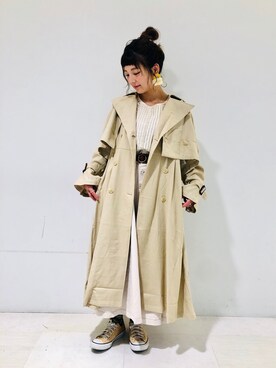 「クリスプ」｜「アイテム（トレンチコート）」を使った、asukaさん（レディース・157cm）の冬コーディネート