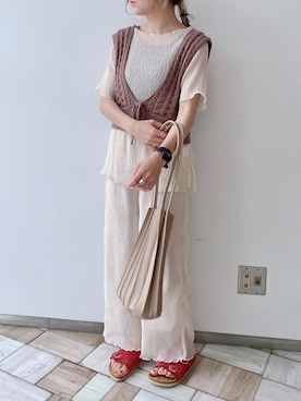 「カヌレバッグ」｜「アイテム（キャミソール）」を使った、asukaさん（レディース・157cm）の夏コーディネート